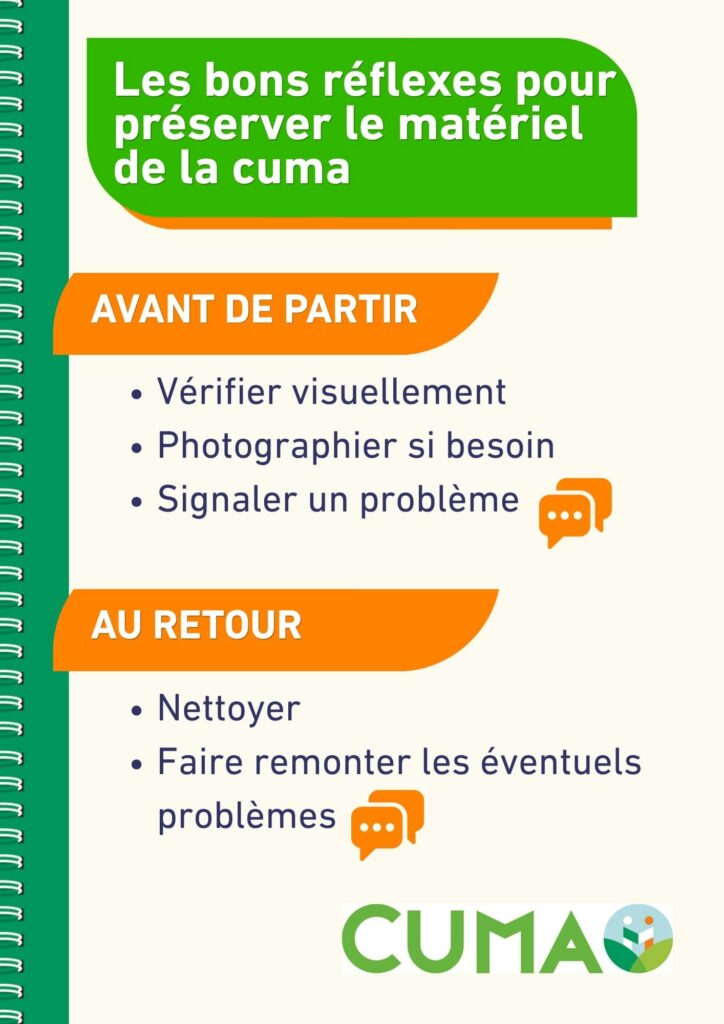 Les bons réflexes pour préserver le matériel de la cuma
